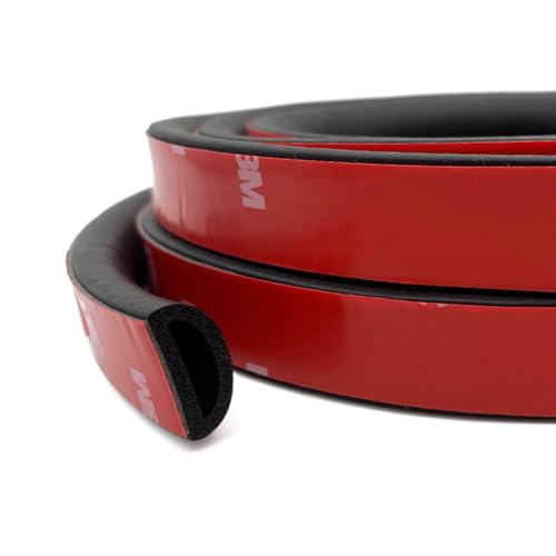 Foam Rubber Seal Strip, Self-Adhesive D Shape EPDM Rubber Weather Stripping for RV, Boat, Auto, Truck, Marine, Garage Doors/Window and More, W:1"; H:0.5",13Ft