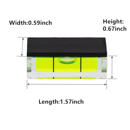 3Pcs Magnetic Small Bubble Levels 40x15x17mm Mini Square Bubble Spirit Level Measuring Layout Tools (40mm) - size: 40mm