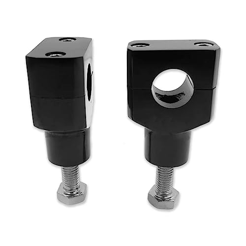 MT030-08-22-BK Black Round 7/8 Inches 22mm 7/8 Inch Handlebar Riser Clamps Compatible with H-D Boulevard Intruder VTX 1800 Tourer Shadow 750 - color: Black, size: Round 7/8 inch