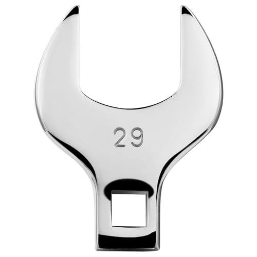1/2'' Full Polish Drive Jumbo Crowfoot Wrench, Open End Wrench, Metric, 29mm, CR-V Steel, Tools for Mechanics Maintenance or Repairs, Access Fasteners in Tight Spaces Work Hard-To-Reach Areas - size: METRIC-29mm