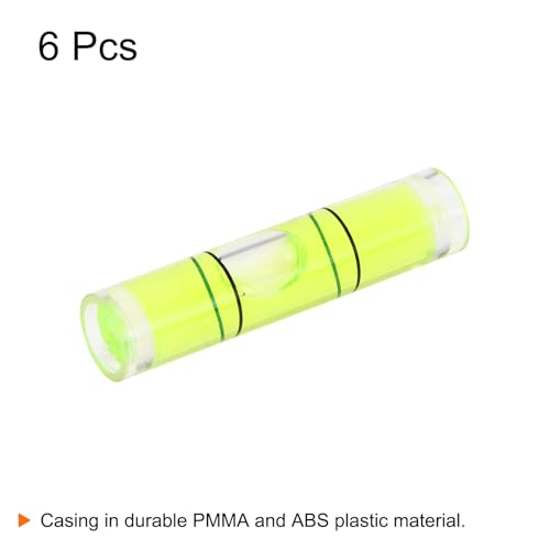 HARFINGTON 6pcs Small Cylindrical Bubble Level Vials 8x35mm PMMA Mini Horizontal Bubble Spirit Level Measuring Layout Tools for RV TV Picture Frame Hanging Tool Leveler - size: 8x35mm