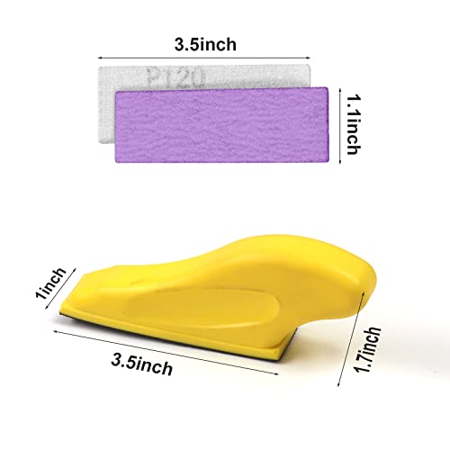 MAXMAN Sand Paper Sanding Block, 110Pcs Sandpaper Assortment, for Crafts - style: Purple 80-3000 grit