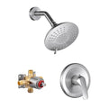Shower Faucet with Valve, Bathroom Shower Faucet Kit, Solid Brass Shower Head Faucet Set Complete, Single Handle Rain Shower Head Trim Kit for Bathroom, Brushed Nickel - color: Brushed Nickel