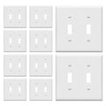 ENERLITES Double Toggle Light Switch Wall Plate, Size 2-Gang 4.50" x 4.57", Unbreakable Polycarbonate Thermoplastic, 8812-W-10PCS, White (10 Pack) - color: White, size: 2 Gang