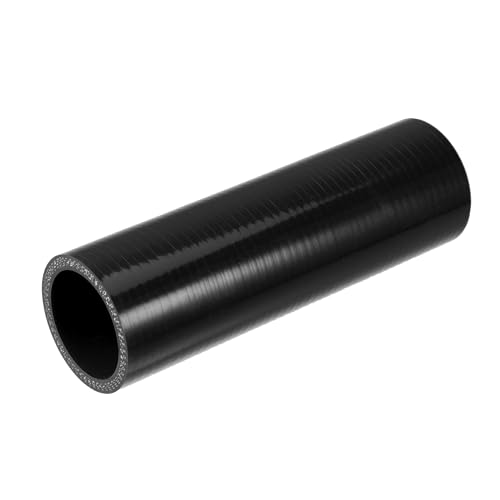 uxcell 1.5" ID 6" Length 4-Ply Reinforced High Temp Straight Coupler Silicone Reducer Hose Black for Car Intercooler Intake Piping - size: 1.5" ID