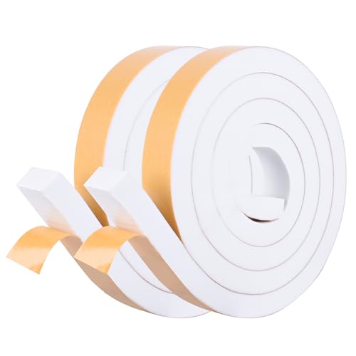 Self-Adhesive High Density Foam Insulation Tape - 1in x 3/4in x 13Ft Weatherstrip with Strong Adhesive for Door and Window Soundproofing - size: 1in x 3/4in x 13Ft