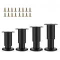4Pcs Black Adjustable 3.1-4.7 Inch Metal Furniture Legs for Cabinet Sofa - color: Black, size: 3.1"- 4.7"-Set of 4