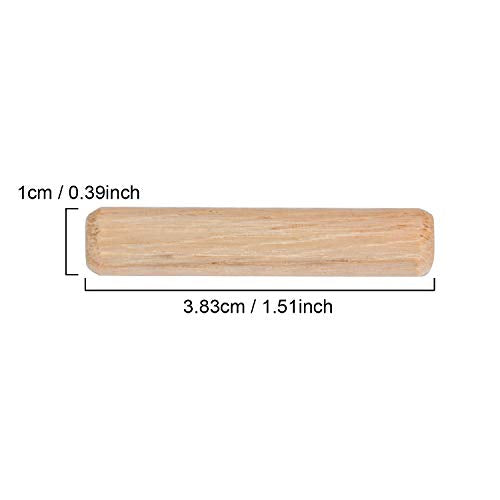 ZOENHOU 1000 PCS 3/8" x 1 1/2" Wooden Dowel Pins, Straight Dowel Rods Made of Hard Wood, Fluted Wood Dowel Plugs with Beveled Ends Tapered for Easy Insertion, Accessory Kit for Woodworking Furniture - size: 3/8" x 1 1/2"