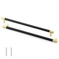 Linkaa Cabinet Handles Gold Drawer Pulls with Black Planting,Cabinet Pulls for Kitchen Dresser Knobs Black for Bedroom,（12.5 inch，5 Pack (320 mm) - size: 320 mm