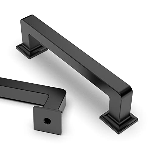 Asidrama 10 Pack 3.75 inch Matte Black Kitchen Cabinet Handles | Heavy-Duty Solid Zinc, 2 Screw Sizes, 3.75" Hole Center(96mm), Cupboards, Drawers, Dressers, Furniture, Hardware - color: Matte Black, size: 3.75" Hole Center(96mm)