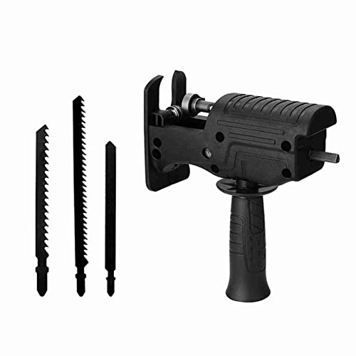 Electric Drill Saw Adapter, Converts Drill into Reciprocating Saw, File or Jig Saw, Steel Blade, Quick Replacement, Wide Application for Wood, Metal, Plastic Cutting