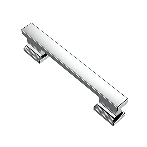 Alzassbg Polished Chrome Cabinet Pulls and Handles 10 Pack, AL3061CP - color: Polished Chrome, size: 3-3/4" Hole Center