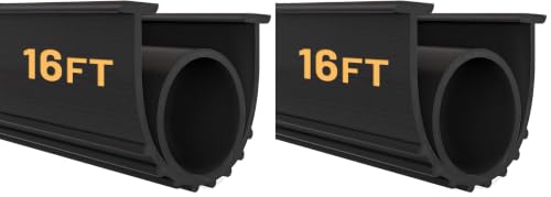 DGSL Garage Door Seals Bottom Rubber Weather Stripping Kit Seal Strip Replacement, Weatherproof Threshold Buffering Sealing Rubber 5/16 Inch T Ends (16 FT, Black, U+O) (Pack of 2) - size: 16 FT Black U+O (Pack of 2)