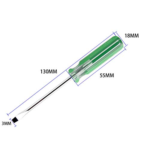small screwdriver tool flat head and Phillips screw driver- #2 Phillips, Slotted 1/4” used to repair toys; musical instruments, microphones loose screws - color: Green