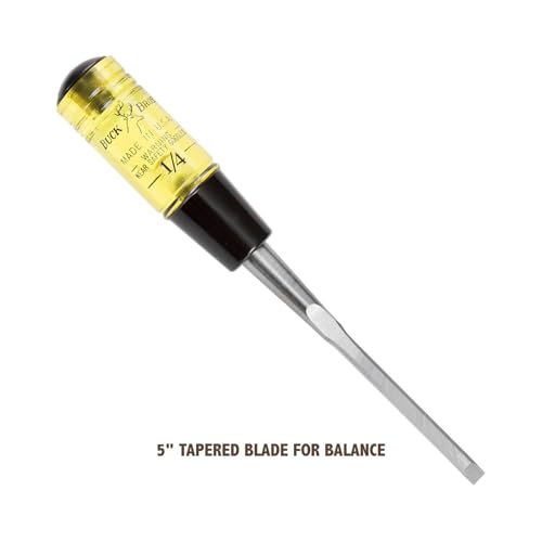 Buck Brothers 120104BC 5/8" Wood Chisel Made in USA, For Paring and Finishing Cuts in Carpentry and Woodworking, Tempered Tool Steel Blade, Mallet-Safe Handle - size: 5/8"