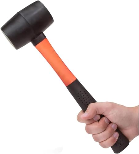Edward Tools Rubber Mallet Hammer 16 oz - Durable Eco-friendly Rubber Hammer Head for Camping, Flooring, Tent Stakes, Woodworking, Soft Blow Tasks without Damage - Ergonomic Grip Handle (2)