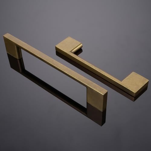 10 Pack 5 Inch(128mm) Cabinet Pulls Antique Brass Kitchen Cabinet Handles Zinc Alloy Drawer Pulls Solid Cabinet Hardware - color: Antique Brass, size: 5'' Hole Center(128mm)