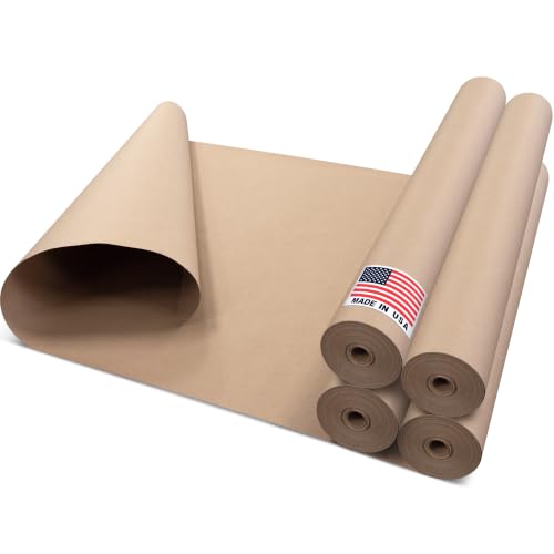 Floor Protection Natural Brown Rosin Paper 36" x 166 ft, Pack of 4 - style: 1992 sq ft (36" Pack of 4 Rolls)