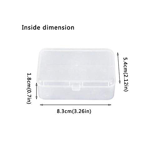 AKOAK Clear Polypropylene Rectangle Mini Storage Containers Box with Hinged Lid for Accessories,Crafts,Learning Supplies,Screws,Drills,Battery,Pack of 4 (3.26" x 2.12" x 0.7") - size: 3.26" x 2.12" x 0.7"