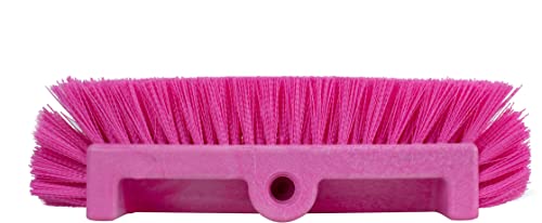 SPARTA 40422EC26 Floor Scrub Brush Head, Multi-Level, Dual Surface Plastic Block with Side Bristles, Crimped Polyester, Threaded Handle Hole, Ideal for Wide and Tight Spaces, BPA Free, 12 Inches, Pink - color: Pink