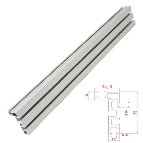 75 Type Table Saw Fence, Aluminum Miter Fence, Miter Gauge Fence, Multi T-Track Fence for Woodworking (Sliver) - color: Sliver