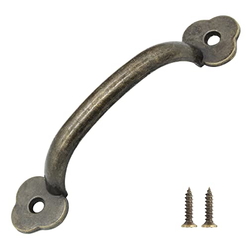 Piutouyar 12 Pcs Barn Door Handles, 3.2 in Hole Center Gate Handle, Bronze - color: Bronze, size: 4 Inch