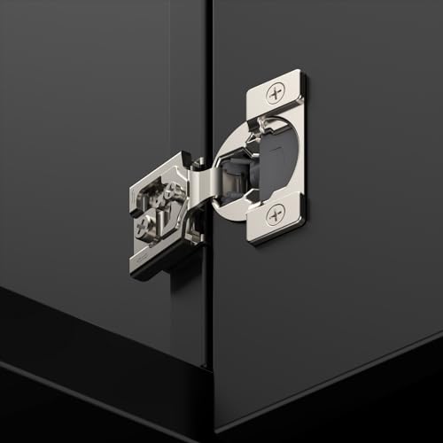 Chibery 4 Pack 1/2" Overlay 3D Soft Close Concealed Kitchen Cabinet Hinge for Face Frame Door, Pre-Assembled Easy-on Dowels, Self Closing Hidden Satin Nickel, 105° Open Concealed Stainless Steel - size: 1/2 inch Overlay