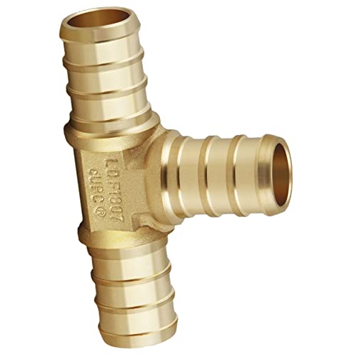 12PCS PEX Fitting Combo with 1/2'' Straight Coupling (4PCS), 1/2" 90 Degree Elbow (4PCS), 1/2" PEX Tees(4PCS), Brass Barb Crimp Pipe Hose Fittings in Plumbing Jobs
