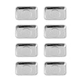 8 Pieces Rectangle Magnetic Trays Set Stainless Steel Magnet Tool Tray Parts Holder for Screws, Sockets, Bolts, Pins, Mechanic's and Automotive - size: 8 Pieces Set (3.7" x 2.5")