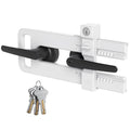 AST French Door Lock for Double Doors, Adjustable, 3 Brass Keys, Key Differ - style: Matte White with Keyed Differ