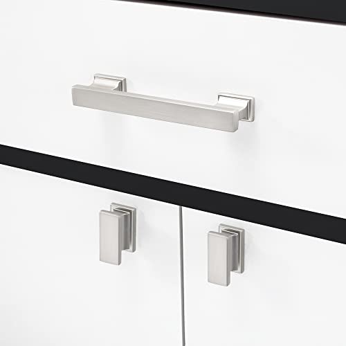 COTYKILEY 10 Pack 3.75 Inch(96mm) Brushed Satin Nickel Cabinet Handles Kitchen Cabinet Pulls Cabinet Door Handles Kitchen Cabinet Hardware - color: Brushed Satin Nickel, size: 3.75" Hole Center（96MM）