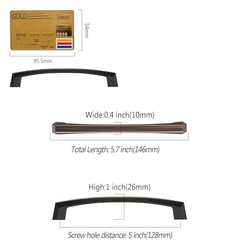 Amerdeco 10 Pack Oil Rubbed Bronze Cabinet Pulls 5 Inch(128MM) Hole Centers Kitchen Cabinet Handles Hardware Kitchen Handles for Cabinets Cupboard Handles Drawer Pulls ZH0032 - color: Oil Rubbed Bronze, size: 5"/128MM Hole Center