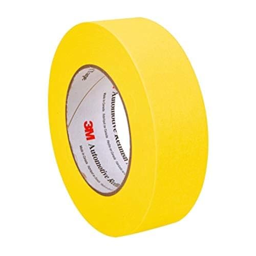 3M Automotive Refinish Masking Tape, 36 mm x 55 m, Yellow, 24 Pack – High-Performance Tape for Precise Auto Painting and Detailing - size: 24