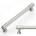 Amerdeco 10 Pack Brushed Satin Nickel Cabinet Pulls 6.3 Inch(160mm) Hole Center Drawer Pulls Cabinet Hardware Kitchen Cabinet Handles for Bathroom ZH0075 - color: Brushed Satin Nickel, size: 6.3"/160MM Hole Center