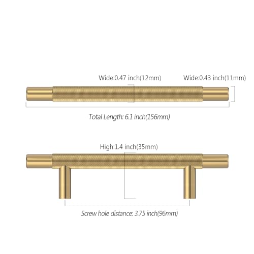 Asidrama 10 Pack 3.75 Inch(96mm) Champagne Bronze Knurled Kitchen Cabinet Handles, Cabinet Pulls Kitchen Cabinet Hardware for Cupboard Drawer Pulls - color: Champagne Bronze, size: 3.75" Hole Center