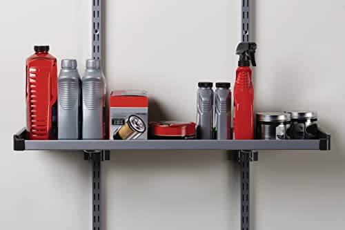 Rubbermaid FastTrack Rail Large Shelf Organization System, Holds up to 50 Pounds, Ideal for Cleaning Products/Garden Supplies/Laundry Products - style: Large Shelf