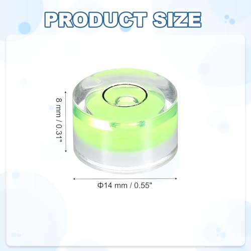 HARFINGTON 20pcs Circular Bubble Spirit Level 14x8mm Mini Round Bubble Spirit Level Little Measuring Layout Tools for TV Industrial Carpentry Picture Frame, Green/Black - color: Green/Black, size: 14x8mm