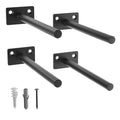 LEOPO 4-Pack 6 inch Floating Shelf Brackets, Hidden Shelf Bracket for Wood - color: Black-4Pack, size: 6 Inch