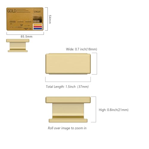 Amerdeco 10 Pack Brushed Gold Cabinet Knobs 1.46" - color: Brushed Gold, size: 1.46"/37MM