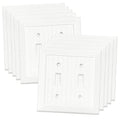 Modern Decorative Wall Plate Retro Wood Grain design Switch Cover Outlet Cover for Light Switch, Smart Switch, Dimmer, GFCI, USB Outlet (Double Toggle 10-Pack) - size: Double Toggle 10-Pack