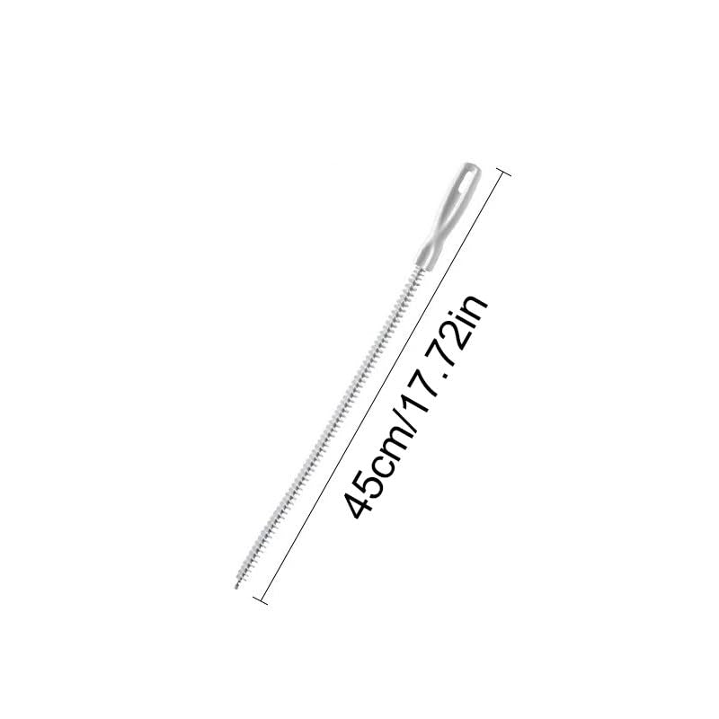 1 Pack Sink Drain Overflow Cleaning Brush, 17.7 Inch Flexible Sewer Hair Catcher for Bathroom Tub and Wash Basin