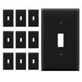 ENERLITES Toggle Light Switch Wall Plate, Gloss Finish, Standard Size 1-Gang 4.50" x 2.76", Unbreakable Polycarbonate Thermoplastic, 8811-BK-10PCS, Glossy Black, 10 Pack - color: Black, size: 10 Pack