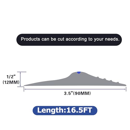 ToLanbbt 16.5Ft/5M Universal Garage Threshold Seal Strip with 300ml Black Sealants/Adhesives, Garage Door Bottom Weatherproof Strip Rubber DIY Weather Stripping Replacement (Grey-Blue Line) - color: Grey+Blue, size: 16.5 Ft (incl. 2 adhesives)