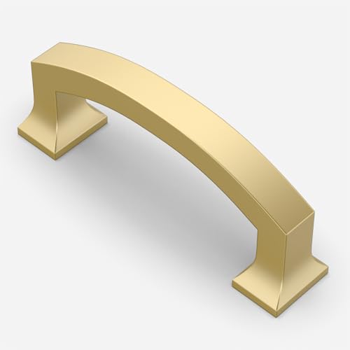 Asidrama 10 Pack 3.75 Inch(96mm) Brushed Gold Kitchen Cabinet Handles, Cabinet Pulls Kitchen Cabinet Hardware for Cupboard Drawer Pulls - color: Brushed Gold, size: 3.75" Hole Center, style: 10 Pack