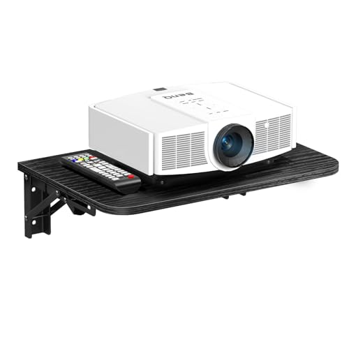 Homode Floating Entertainment Shelf, Folding Projector Shelf, Black - color: Balck