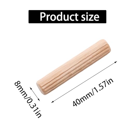 48Pcs 8mm x 40mm / 5/16 Inch x 1.57 Inch Wooden Dowel Pin - size: 8 x 40mm