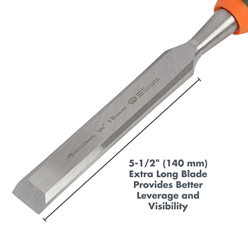 Buck Brothers 74715 3/4-Inch Comfort Grip Wood Chisel, Beveled Edge Wood Chisel for Carpentry and Woodworking - style: 3/4-Inch