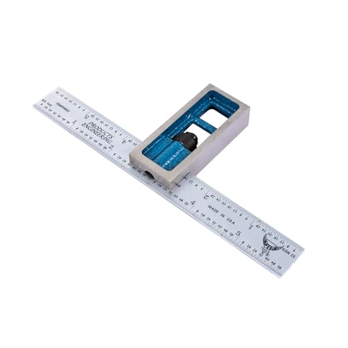 PEC Tools Double Square, 150mm Blade, Metric Graduation, Cast Iron Head - color: Graduation: Metric (mm/0.5mm/mm/0.5mm), size: 6"