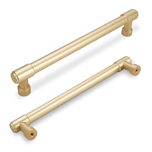 10 Pack 7-1/2 Inch(192mm) Kitchen Cabinet Handles Brushed Gold Cabinet Pulls Alloy Drawer Pulls Solid Cabinet Hardware - color: Brushed Gold, size: 7-1/2'' Hole Center(192mm)