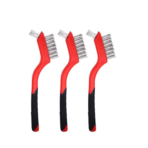 3-Pack Small Wire Brush Set, Wire Brush for Rust, Paint and Detail Cleaning - size: 3PCS Wire Brushes
